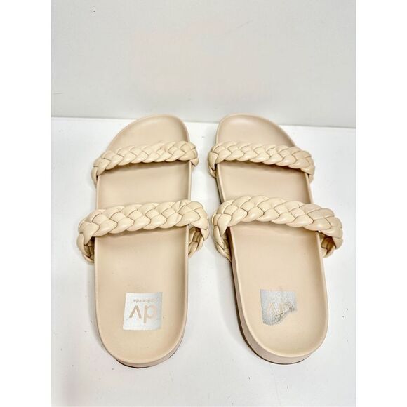 DV by Dolce Vita Shoes Womens Size 8.5 Pacific Braided Cream Slip On Slide Sanda - Picture 4 of 6
